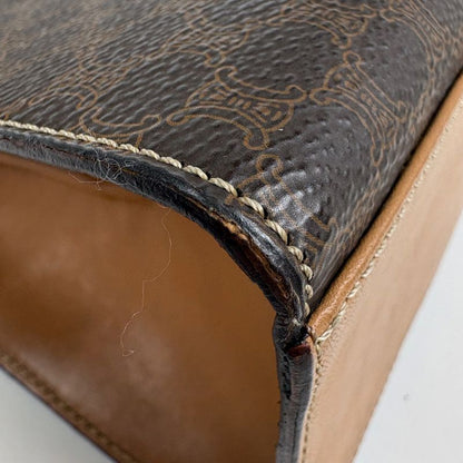 Celine Macadam Pattern 2-Way Shoulder Bag Brown