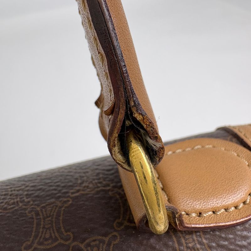 Celine Macadam Pattern 2-Way Shoulder Bag Brown