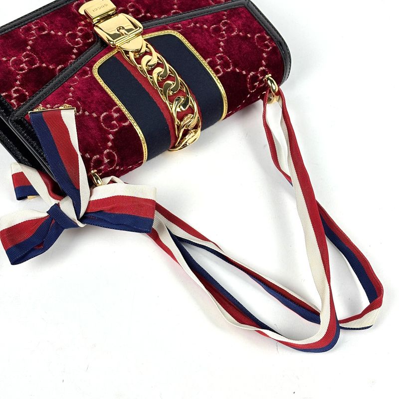 Gucci Sylvie Shoulder Bag Sherry Red Black