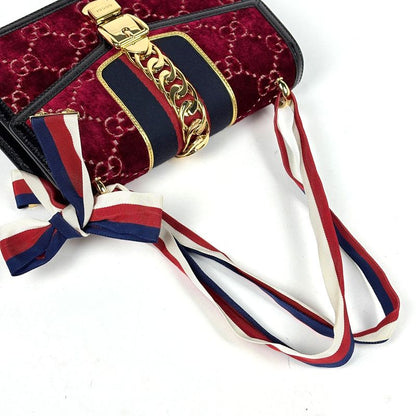 Gucci Sylvie Shoulder Bag Sherry Red Black
