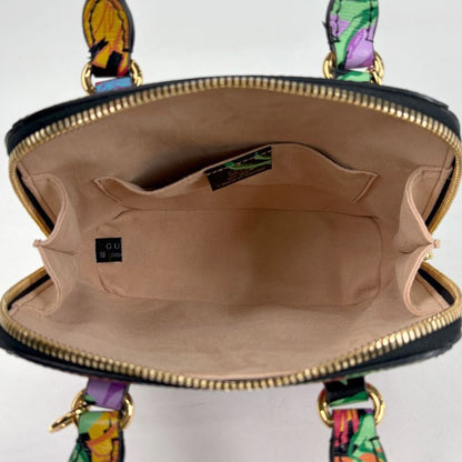 Gucci Horsebit Mini Top Handle 2-Way Shoulder Bag Ken Scott Flower Black Multi-color