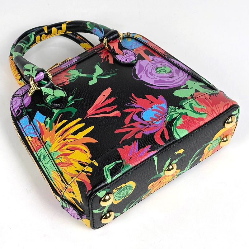 Gucci Horsebit Mini Top Handle 2-Way Shoulder Bag Ken Scott Flower Black Multi-color