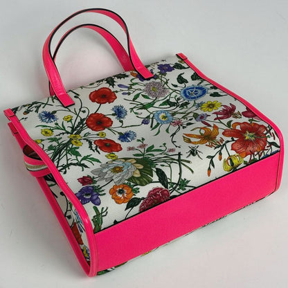 Gucci Flora 2-Way Shoulder Bag Floral Pattern Canvas Pink Multicolor