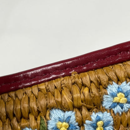Gucci Jackie 2-Way Shoulder Bag Flower Embroidery Leather Red Brown Multicolor