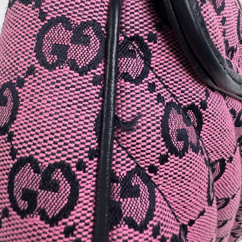Gucci GG Marmont Quilted Small Shoulder Bag Pattern Embroidery Flower Pink Navy