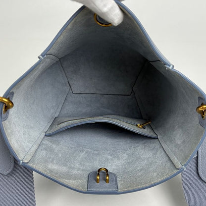 Celine Sangle Bucket Small Shoulder Bag Leather Light Blue