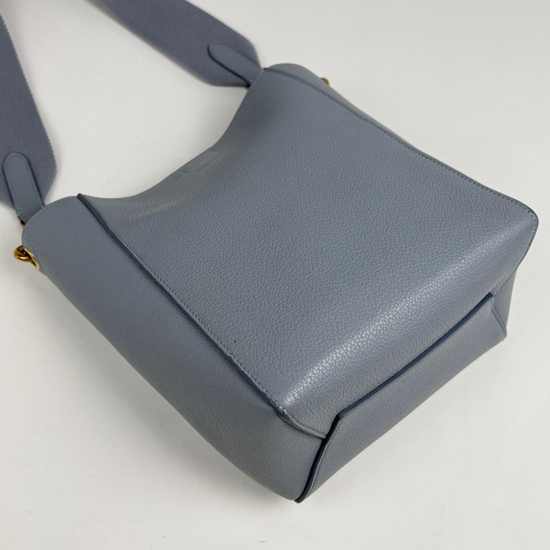 Celine Sangle Bucket Small Shoulder Bag Leather Light Blue