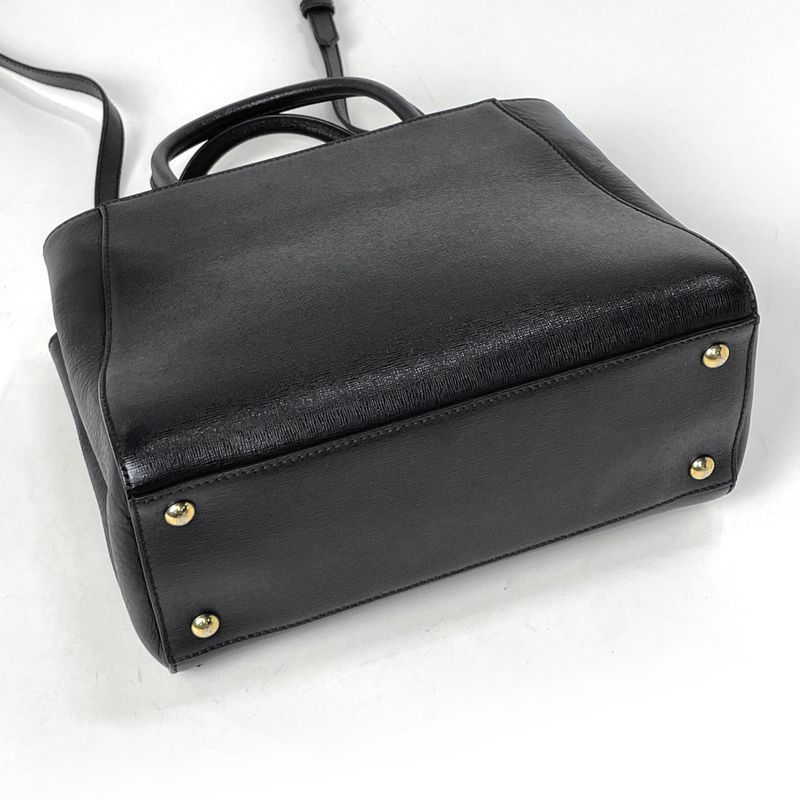 Fendi Petit Tou Jour 2-Way Shoulder Bag Leather Black