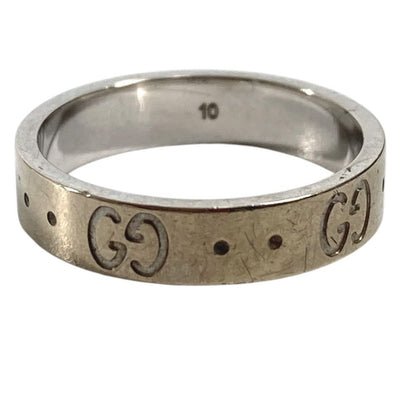 Gucci Ring GG Logo Icon Silver