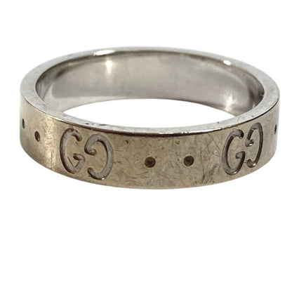 Gucci Ring GG Logo Icon Silver