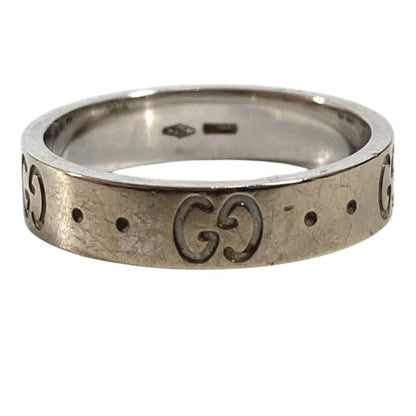 Gucci Ring GG Logo Icon Silver