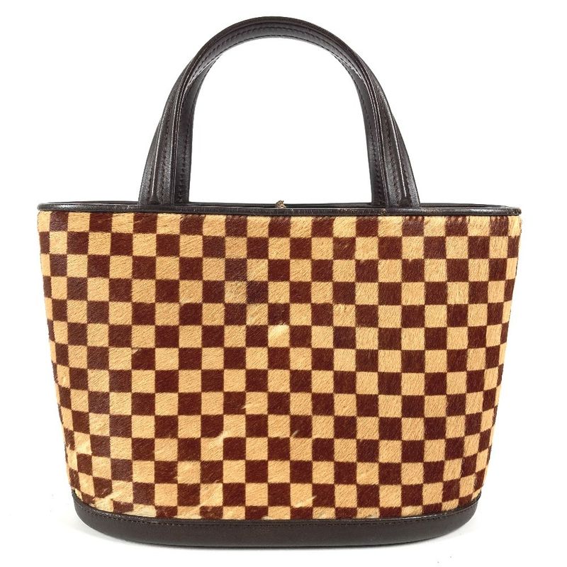 Louis Vuitton Handbag Impala Calf Hair Leather Beige Brown