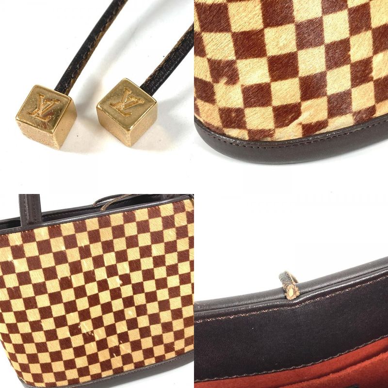 Louis Vuitton Handbag Impala Calf Hair Leather Beige Brown