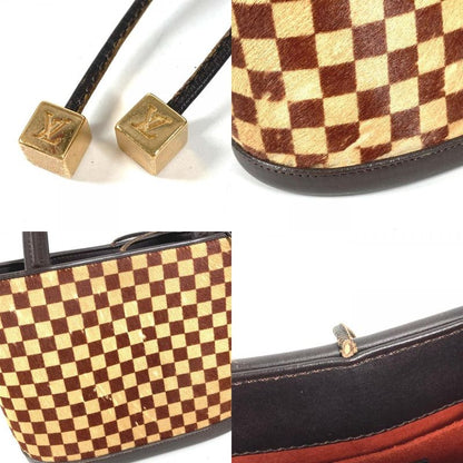 Louis Vuitton Handbag Impala Calf Hair Leather Beige Brown