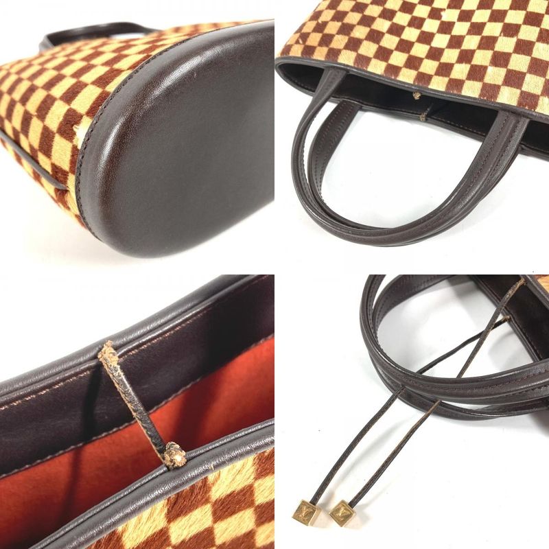 Louis Vuitton Handbag Impala Calf Hair Leather Beige Brown