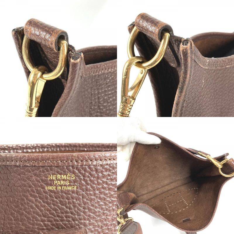Hermes Shoulder Bag Evelyne 1 GM Togo Cacao Brown