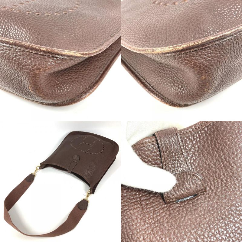 Hermes Shoulder Bag Evelyne 1 GM Togo Cacao Brown
