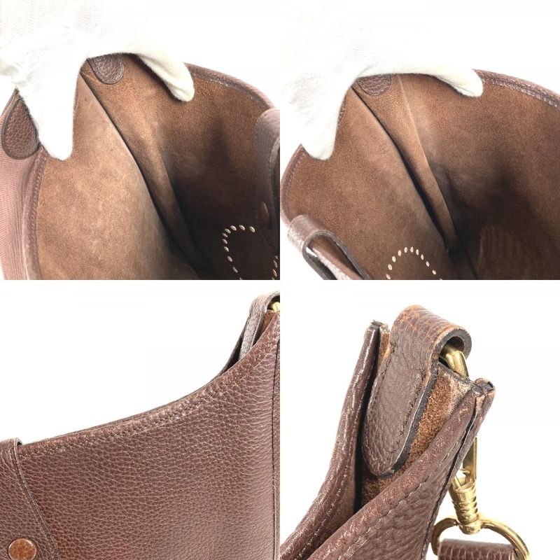 Hermes Shoulder Bag Evelyne 1 GM Togo Cacao Brown