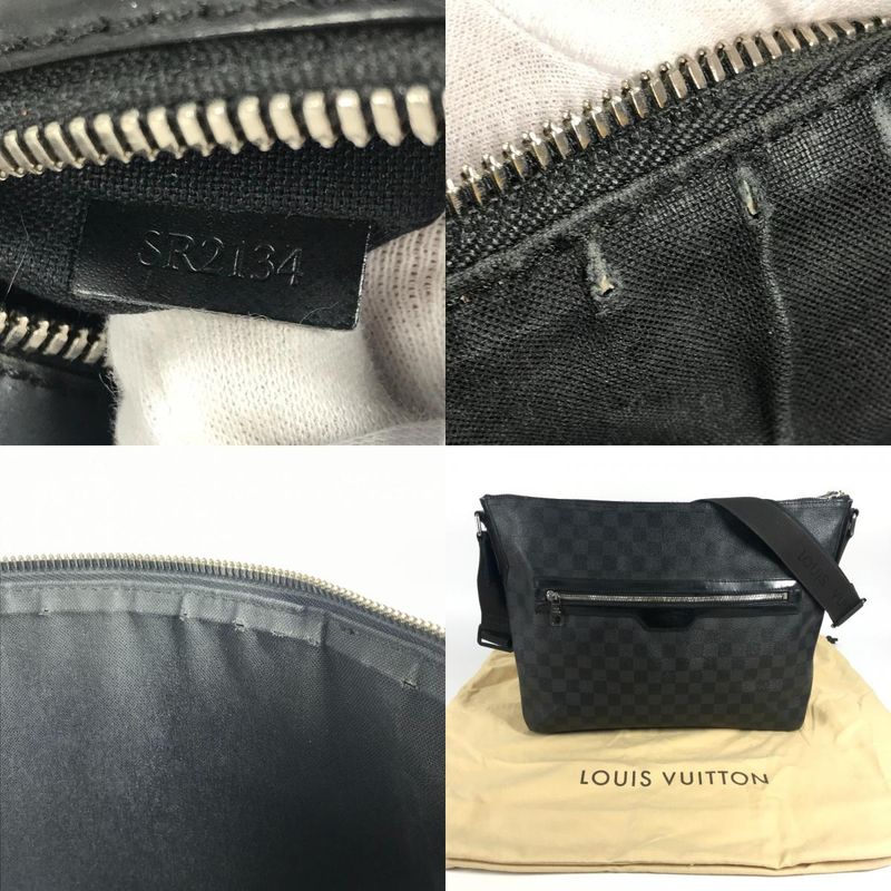 Louis Vuitton Shoulder Bag Mick MM Damier Graphite Canvas Black