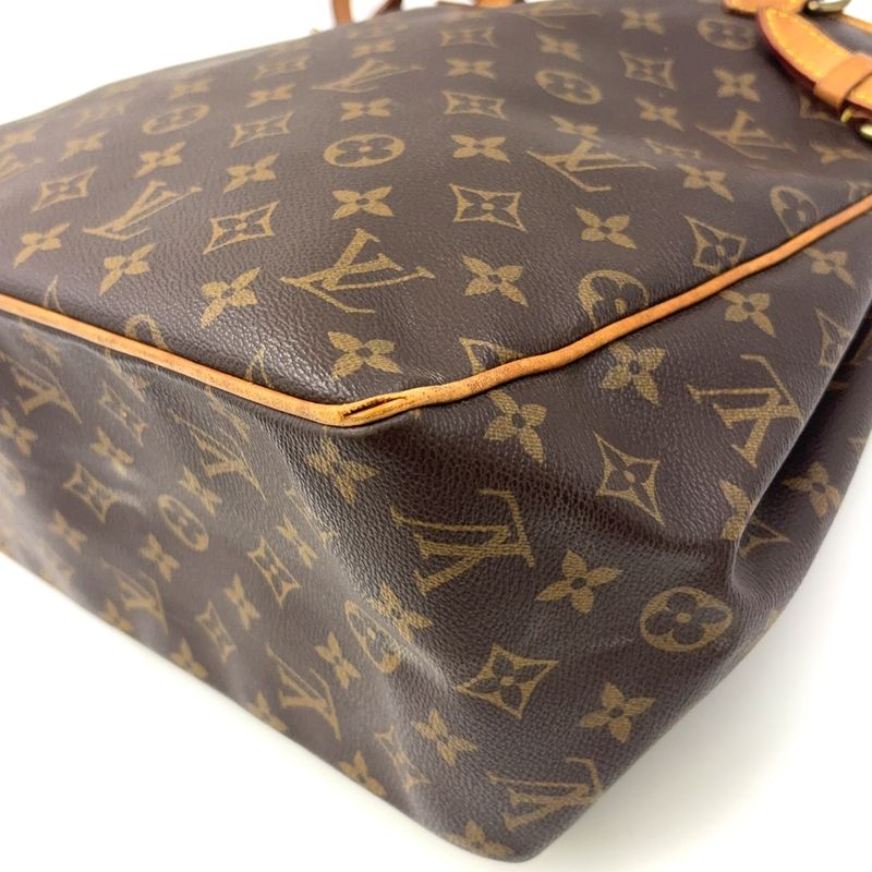 Louis Vuitton Batignolles Vertical Monogram Leather Brown Tote Gold