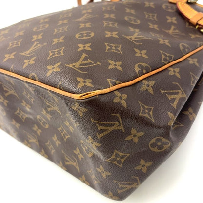 Louis Vuitton Batignolles Vertical Monogram Leather Brown Tote Gold