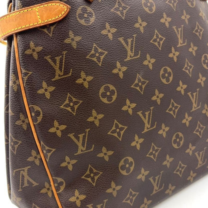 Louis Vuitton Batignolles Vertical Monogram Leather Brown Tote Gold