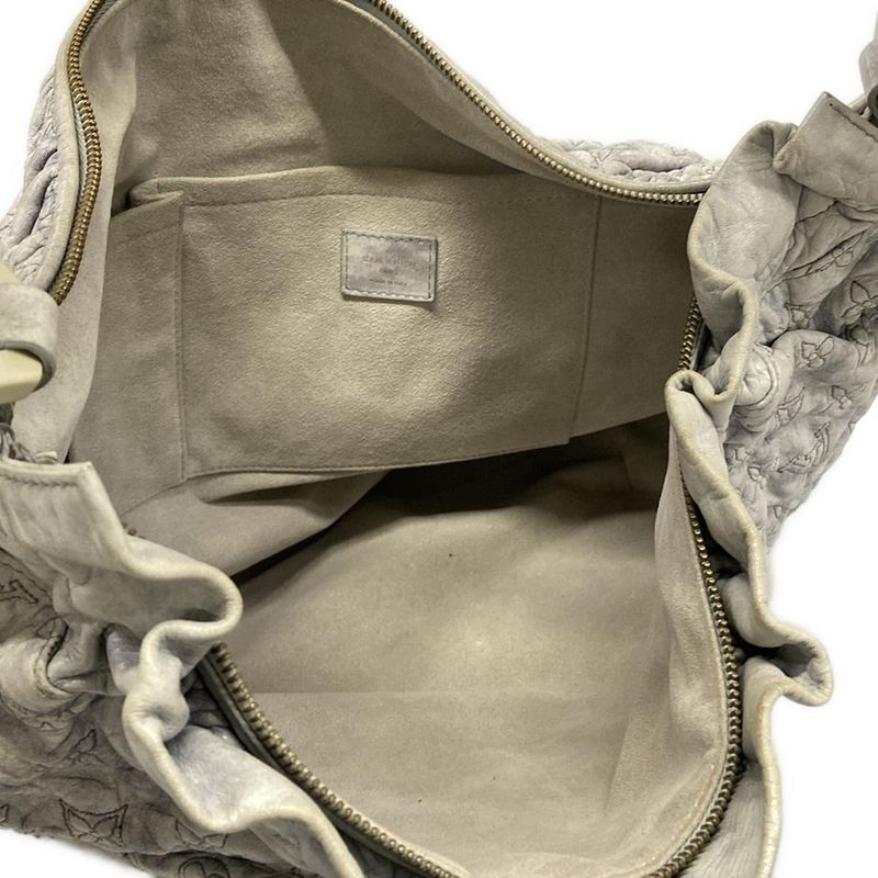 Louis Vuitton Shoulder Bag Monogram Olympe Nimbus GM Gray Leather