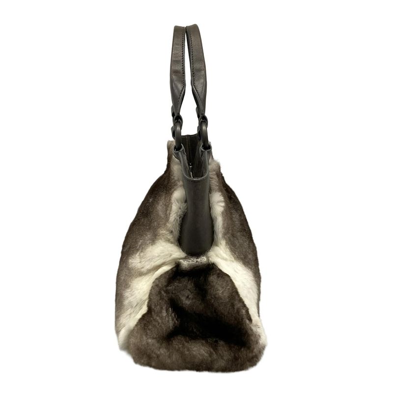 Cartier Handbag Marcello Dark Brown White Leather Fur