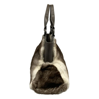 Cartier Handbag Marcello Dark Brown White Leather Fur