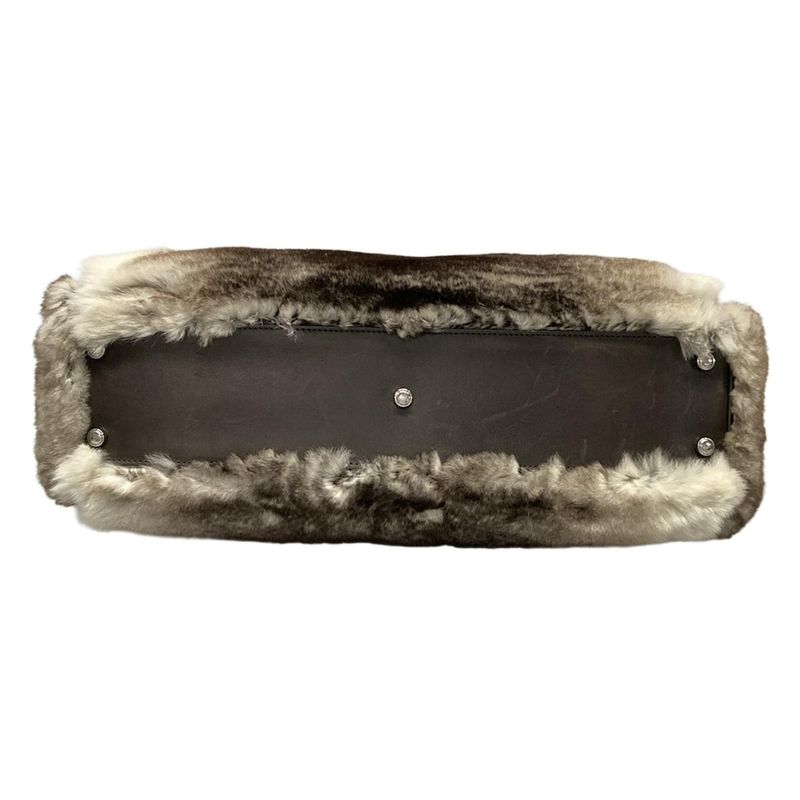 Cartier Handbag Marcello Dark Brown White Leather Fur