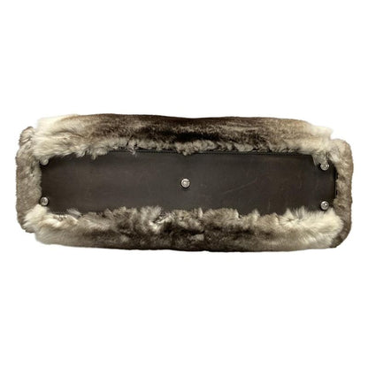 Cartier Handbag Marcello Dark Brown White Leather Fur