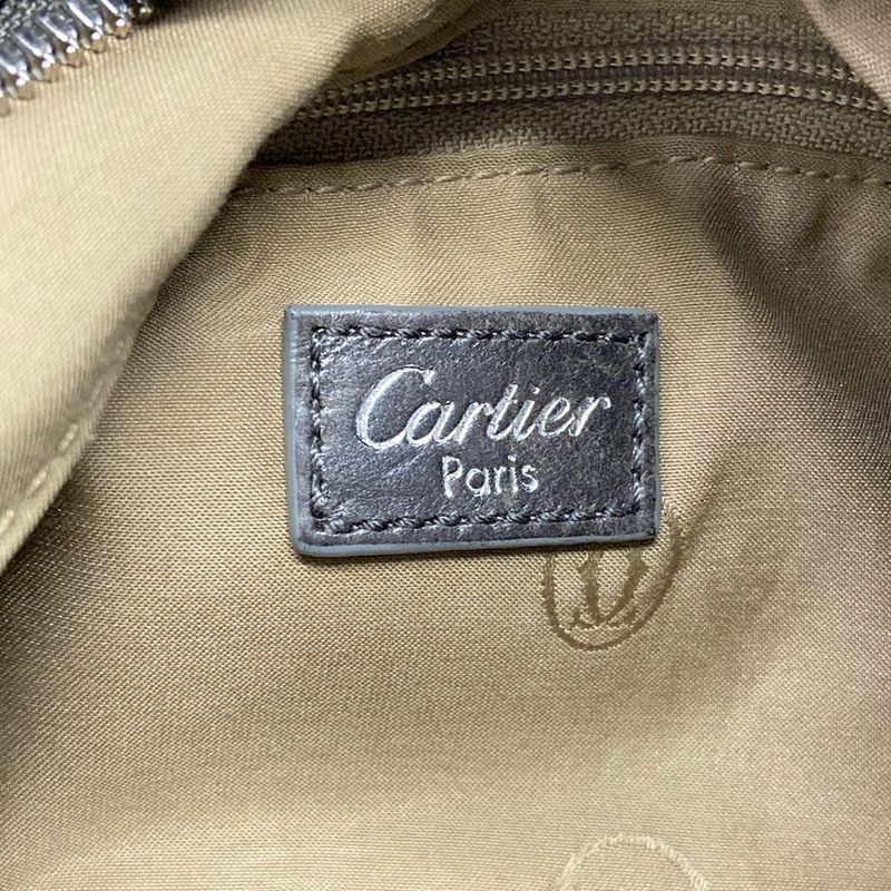 Cartier Handbag Marcello Dark Brown White Leather Fur