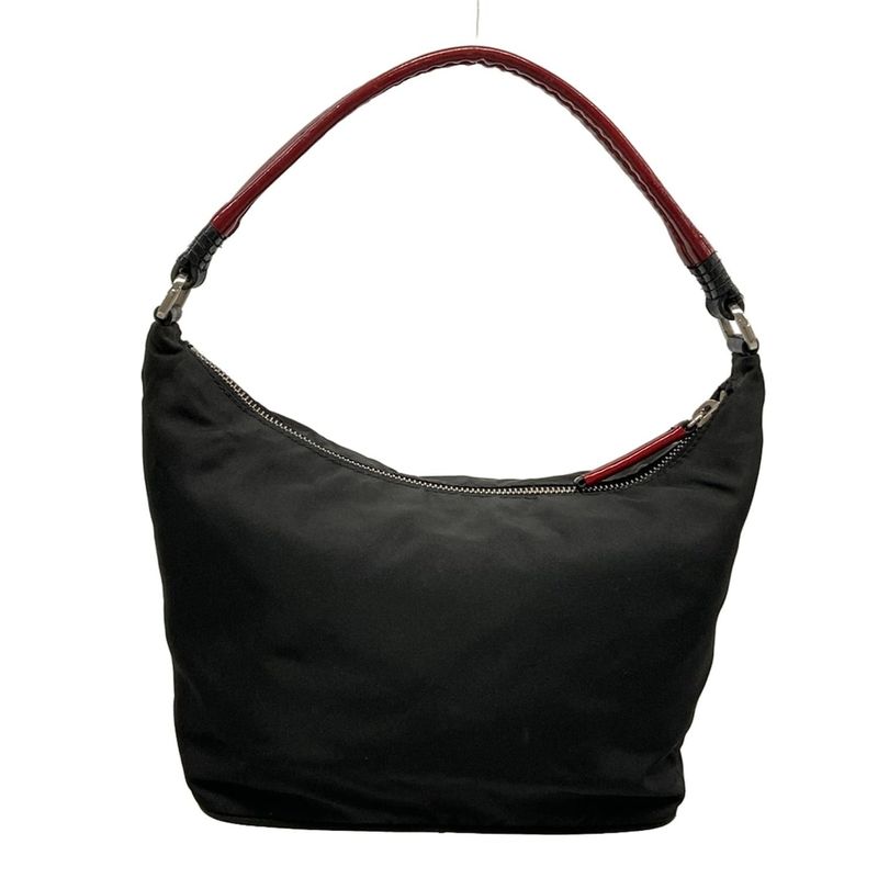 Prada Handbag Black Red Leather