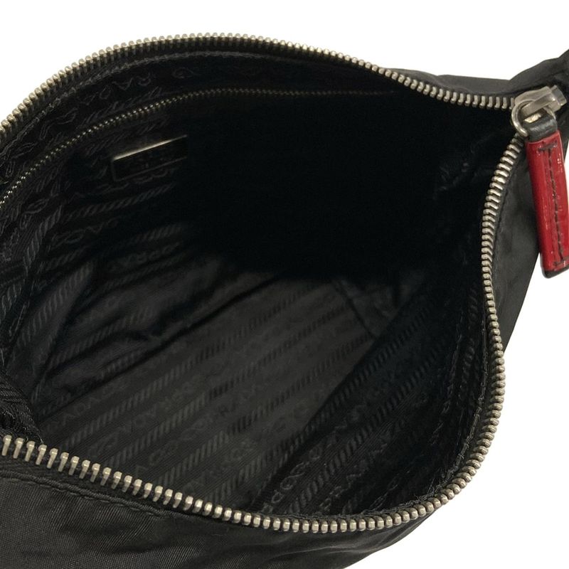 Prada Handbag Black Red Leather