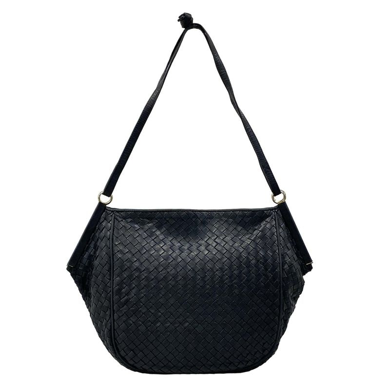 Bottega Veneta Shoulder Bag Intrecciato Dark Navy Leather