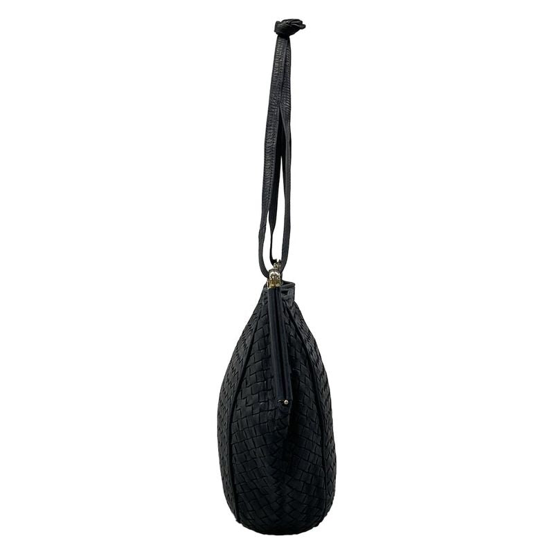 Bottega Veneta Shoulder Bag Intrecciato Dark Navy Leather