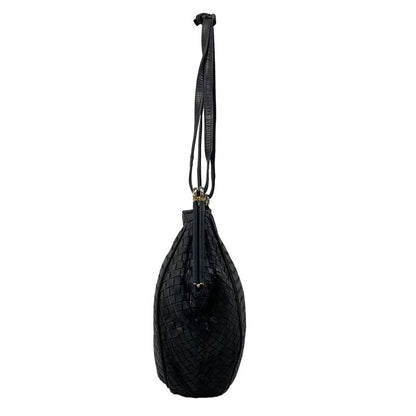 Bottega Veneta Shoulder Bag Intrecciato Dark Navy Leather