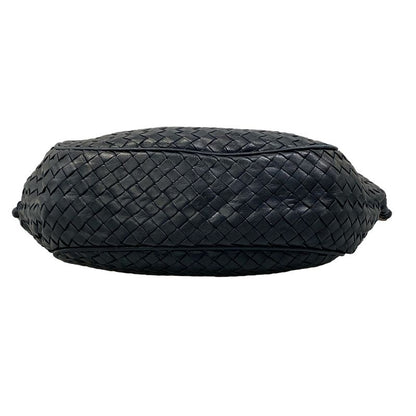 Bottega Veneta Shoulder Bag Intrecciato Dark Navy Leather
