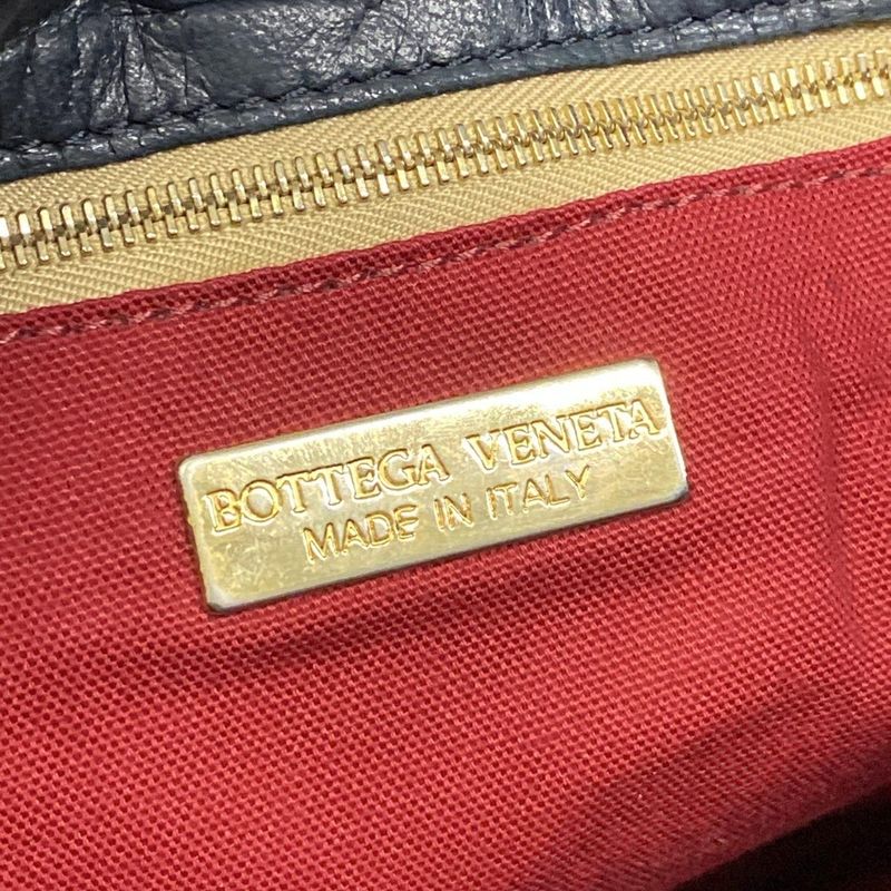Bottega Veneta Shoulder Bag Intrecciato Dark Navy Leather