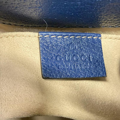 Gucci Ophidia Small Bucket Bag Navy Drawstring Cotton X Red