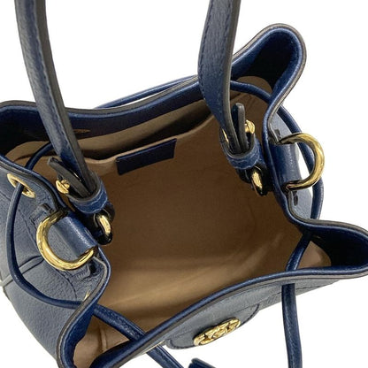 Gucci Ophidia Small Bucket Bag Navy Drawstring Cotton X Red