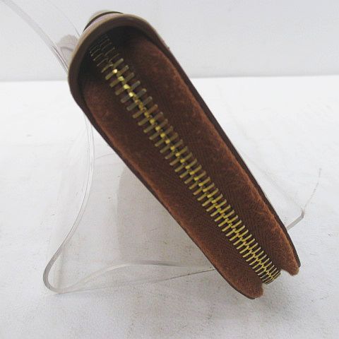 Saint Laurent Paris Round Zippy Wallet Gold Brown