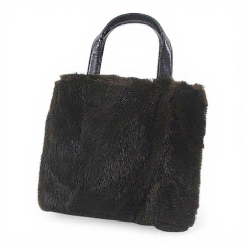 Loewe Tote Bicolor Black Brown Leather Fur