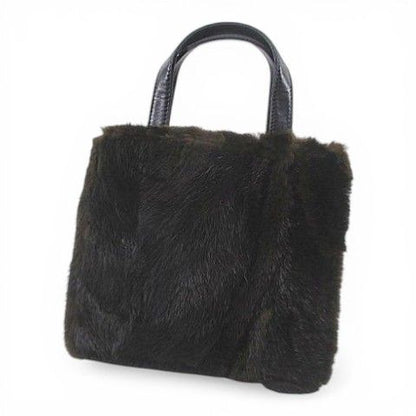 Loewe Tote Bicolor Black Brown Leather Fur