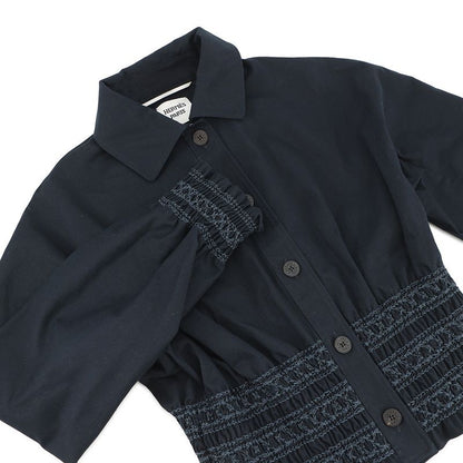 Hermes Jacket Veste Taille Brodee a Smocks Shirt Cotton 34