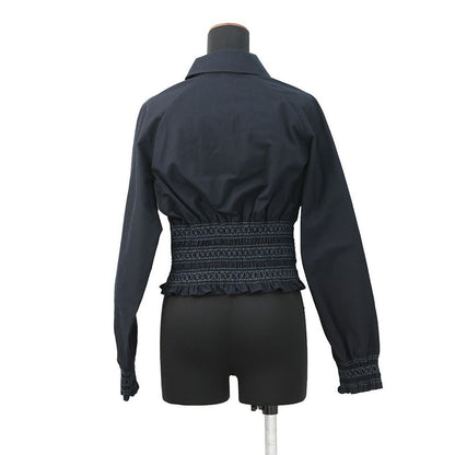 Hermes Jacket Veste Taille Brodee a Smocks Shirt Cotton 34