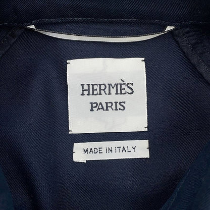 Hermes Jacket Veste Taille Brodee a Smocks Shirt Cotton 34