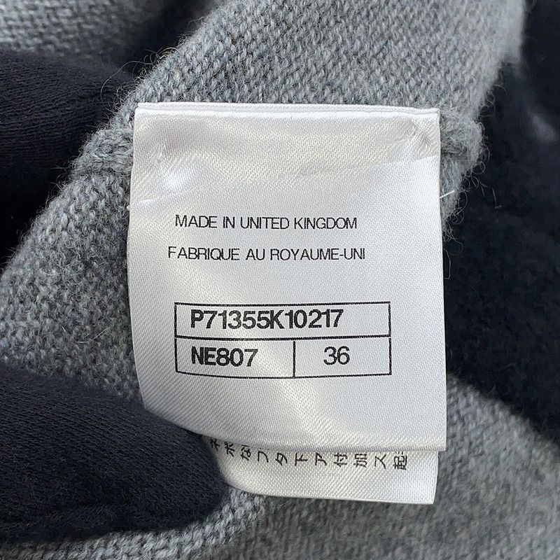 Chanel Cardigan Coco Button Cashmere 36 Top Gray Black