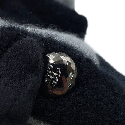 Chanel Cardigan Coco Button Cashmere 36 Top Gray Black