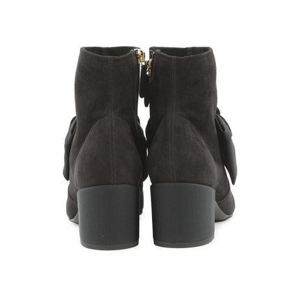 Chanel Short Boots Camellia CC Logo Suede 37C